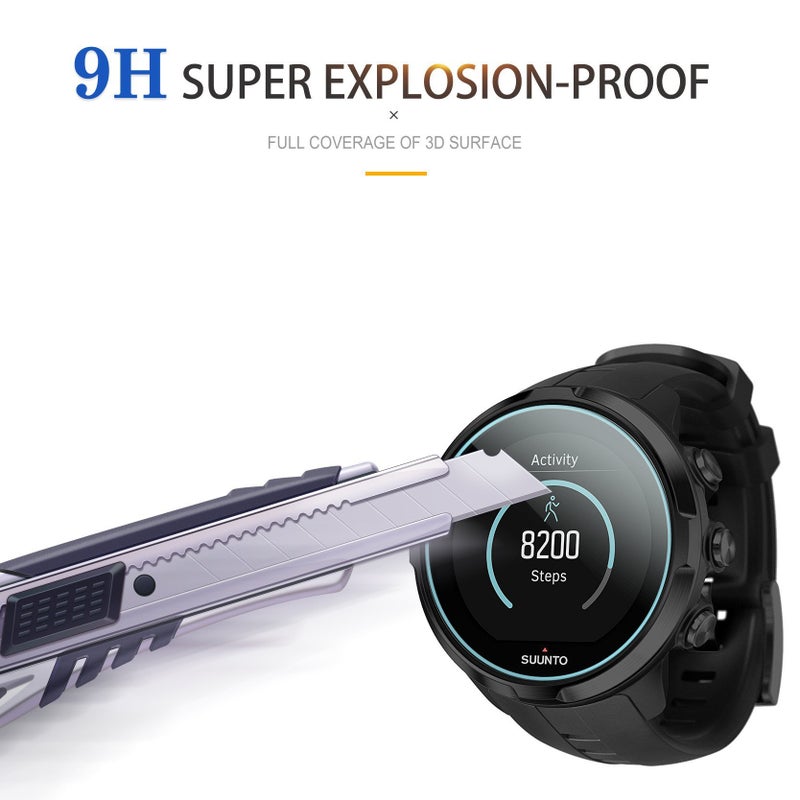 Diruite 3-Pack for Suunto Spartan Sport Tempered Glass Screen Protector, 2.5D 9H Hardness Ultra-Thin Tempered Glass Screen Protective Film [Anti-Scratch] - Image 5